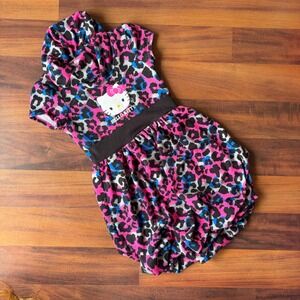 Hello Kitty Sanrio Girls Leopard Print Dress Pink Blue Black 6X Y2K Lisa Frank
